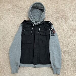 Juicy Couture Military Hoodie Hybrid Jacket Men's Medium BigBangTheory Leonardo